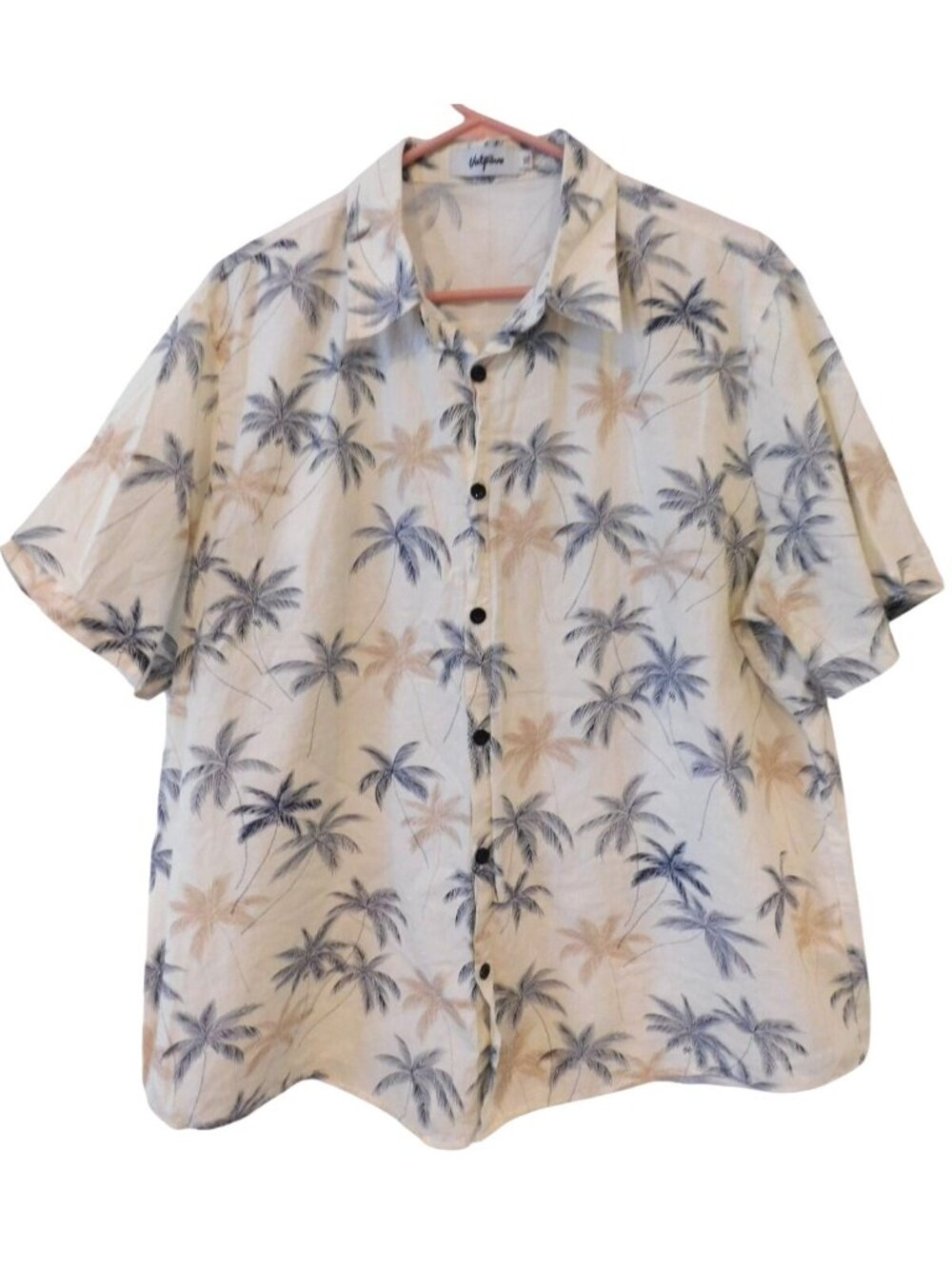 Vatpave Sz XL Palm Tree Button Up Shirt Tropical Beach Aloha Resort Casual